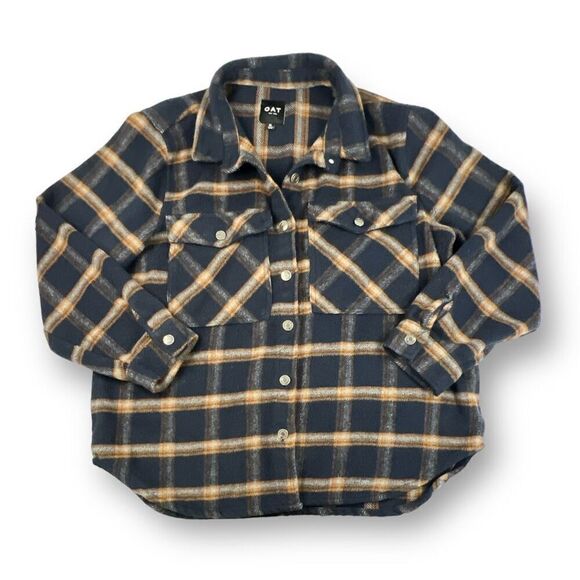 Oat Flannel Shacket Shirt Size Extra Large - Picture 1 of 6